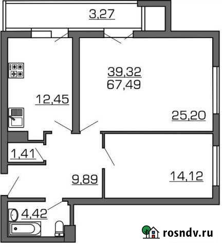2-комнатная квартира, 70.8 м², 12/26 эт. на продажу в Самаре Самара - изображение 1