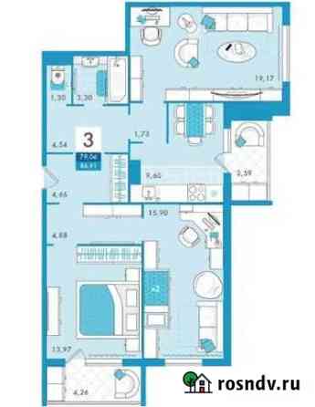 3-комнатная квартира, 86.9 м², 3/10 эт. на продажу в Саратове Саратов