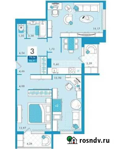 3-комнатная квартира, 86.9 м², 3/10 эт. на продажу в Саратове Саратов - изображение 1