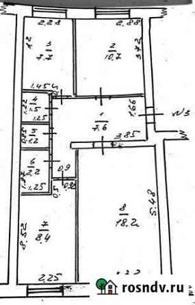 3-комнатная квартира, 57.5 м², 1/2 эт. на продажу в Шахунье Шахунья