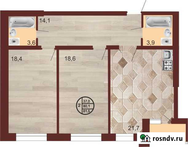 2-комнатная квартира, 81.5 м², 8/9 эт. на продажу в Туймазах Туймазы - изображение 1