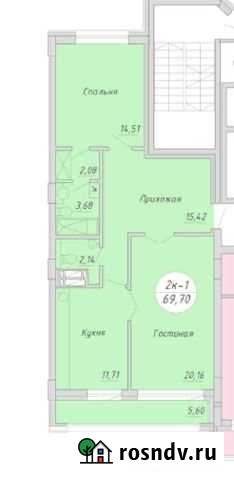 2-комнатная квартира, 72.5 м², 12/17 эт. на продажу в Новосибирске Новосибирск - изображение 1