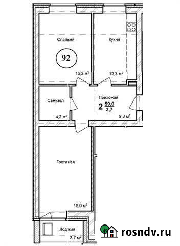 2-комнатная квартира, 62.7 м², 5/7 эт. на продажу в Кстово Кстово - изображение 1