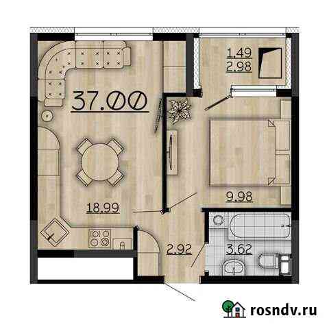 1-комнатная квартира, 38.5 м², 13/16 эт. на продажу в Рязани Рязань