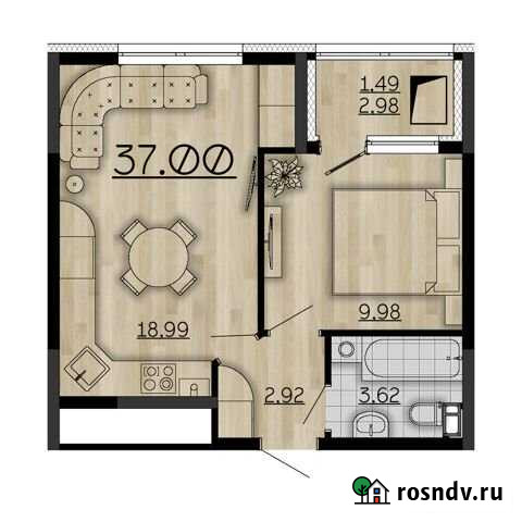 1-комнатная квартира, 38.5 м², 13/16 эт. на продажу в Рязани Рязань - изображение 1