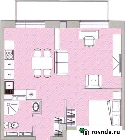 1-комнатная квартира, 45.1 м², 12/12 эт. на продажу в Омске Омск - изображение 1