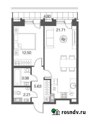 1-комнатная квартира, 45.1 м², 5/5 эт. на продажу в Сестрорецке Сестрорецк - изображение 1