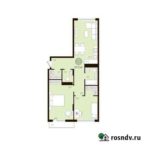 2-комнатная квартира, 68.7 м², 6/10 эт. на продажу в Тюмени Тюмень