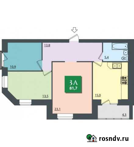 3-комнатная квартира, 81.7 м², 7/7 эт. на продажу в Волгограде Волгоград - изображение 1