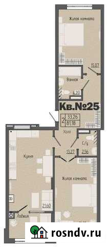2-комнатная квартира, 81.2 м², 4/4 эт. на продажу в Рязани Рязань - изображение 1