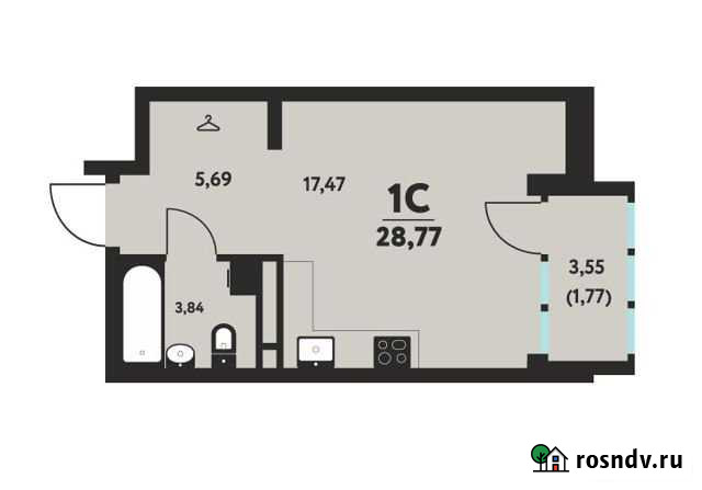 Квартира-студия, 28.8 м², 5/13 эт. на продажу в Перми Пермь - изображение 1