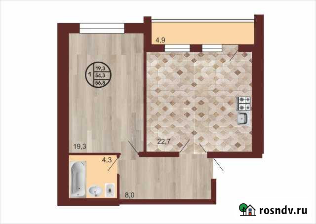 1-комнатная квартира, 56.8 м², 5/9 эт. на продажу в Туймазах Туймазы - изображение 1