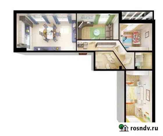 3-комнатная квартира, 83.5 м², 1/16 эт. на продажу в Мурино Мурино