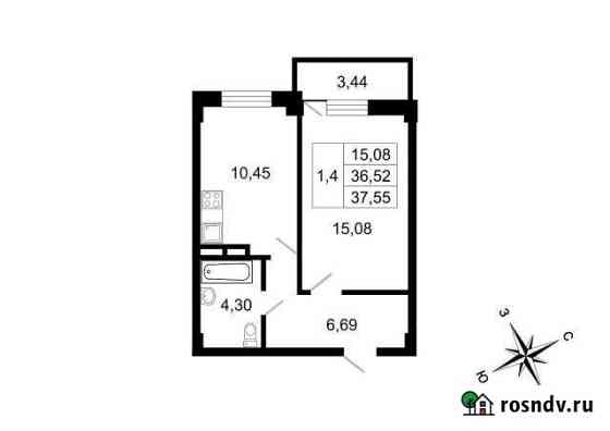 1-комнатная квартира, 37.6 м², 1/10 эт. на продажу в поселке Свердлова Свердлова