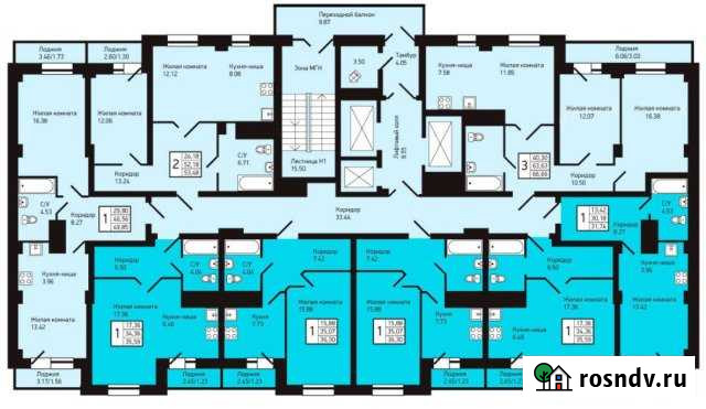 3-комнатная квартира, 66.7 м², 14/25 эт. на продажу в Красноярске Красноярск - изображение 1