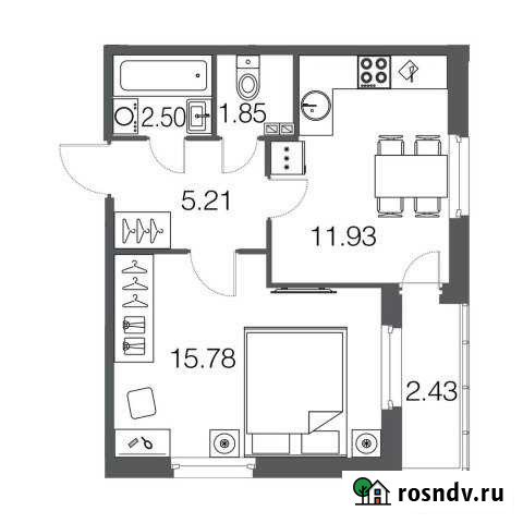 1-комнатная квартира, 37.2 м², 1/4 эт. на продажу в Токсово Токсово - изображение 1