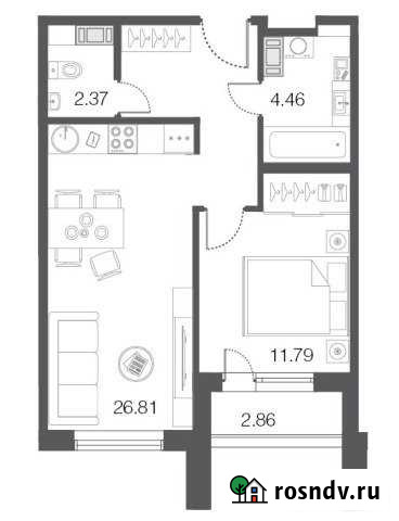 1-комнатная квартира, 45.5 м², 4/5 эт. на продажу в Сестрорецке Сестрорецк - изображение 1