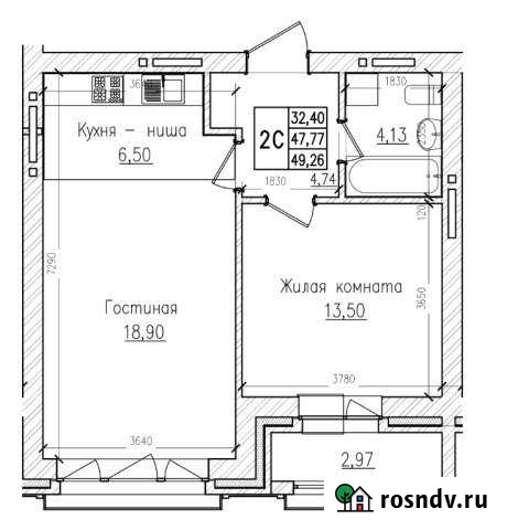 2-комнатная квартира, 48.8 м², 3/10 эт. на продажу в Новосибирске Новосибирск - изображение 1