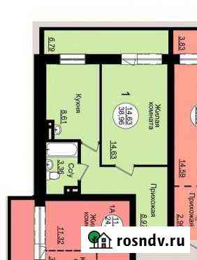 1-комнатная квартира, 39 м², 22/25 эт. на продажу в Новосибирске Новосибирск