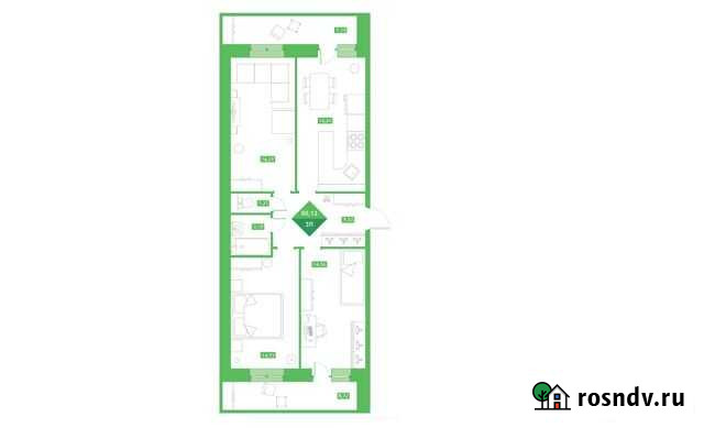 3-комнатная квартира, 80.1 м², 11/15 эт. на продажу в Клине Клин - изображение 1