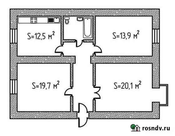 3-комнатная квартира, 80 м², 3/3 эт. на продажу в Ессентуках Ессентуки