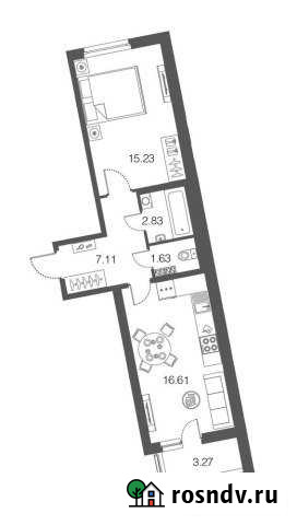1-комнатная квартира, 43.4 м², 2/4 эт. на продажу в Токсово Токсово - изображение 1