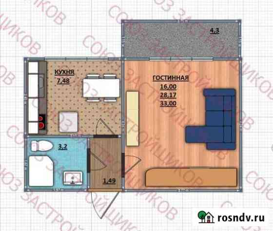 1-комнатная квартира, 33 м², 5/10 эт. на продажу в Саратове Саратов