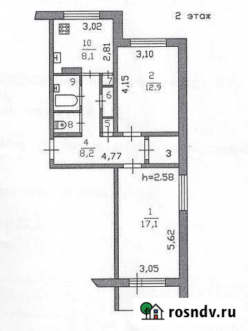2-комнатная квартира, 52.9 м², 2/5 эт. на продажу в Красной Долине Красная Долина - изображение 1