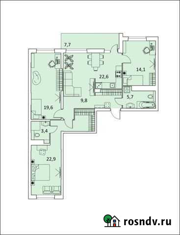3-комнатная квартира, 105.8 м², 6/16 эт. на продажу в Пензе Пенза - изображение 1