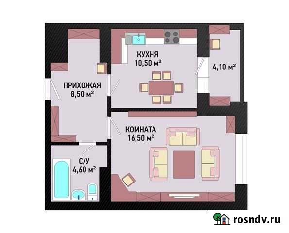 1-комнатная квартира, 44.2 м², 3/16 эт. на продажу в Волгограде Волгоград - изображение 1