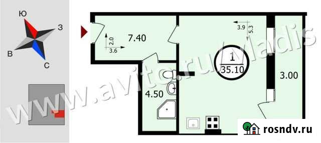 Квартира-студия, 35.1 м², 9/18 эт. на продажу во Владимире Владимир - изображение 1