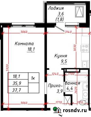1-комнатная квартира, 37.7 м², 2/10 эт. на продажу в Барнауле Барнаул - изображение 1