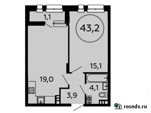 1-комнатная квартира, 43.2 м², 3/16 эт. на продажу в Коммунарке Коммунарка - изображение 1