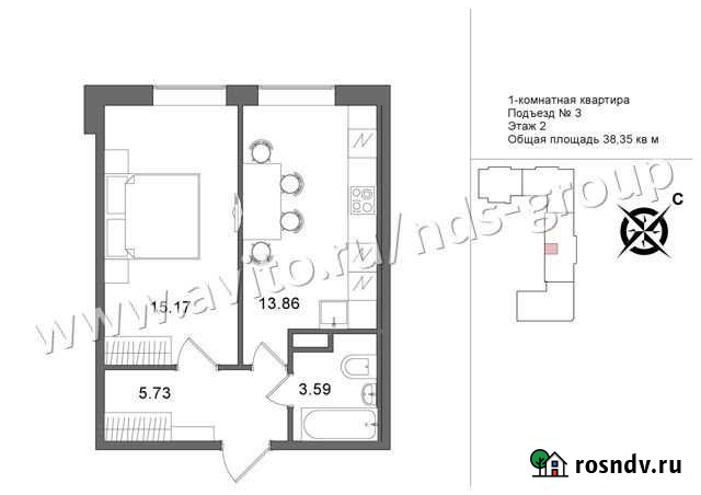1-комнатная квартира, 38.9 м², 2/5 эт. на продажу в Петрозаводске Петрозаводск - изображение 1