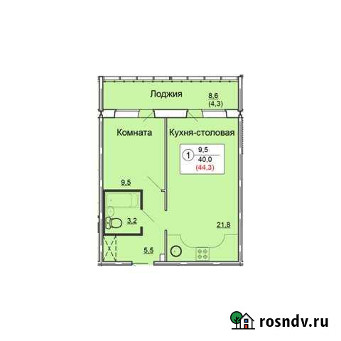 1-комнатная квартира, 44.3 м², 2/18 эт. на продажу в Кирове Киров - изображение 1