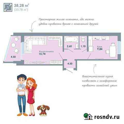 1-комнатная квартира, 38.3 м², 6/10 эт. на продажу в Новосибирске Новосибирск