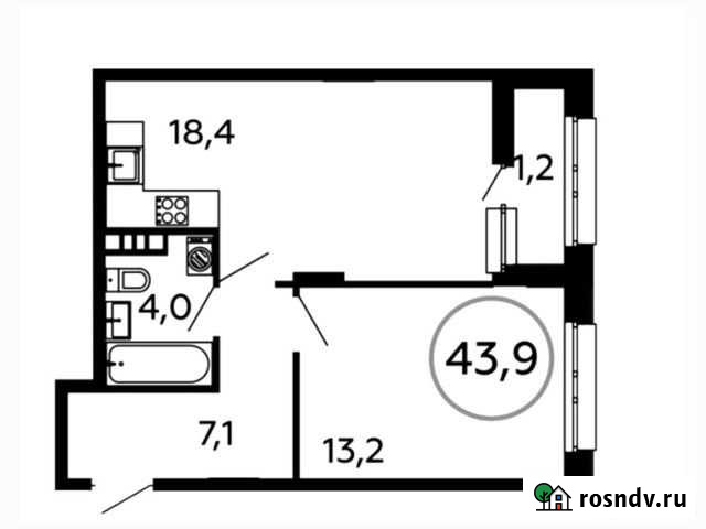 1-комнатная квартира, 43.9 м², 3/8 эт. на продажу в Коммунарке Коммунарка - изображение 1