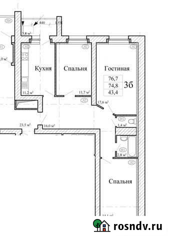 3-комнатная квартира, 77.5 м², 12/16 эт. на продажу в Тамбове Тамбов - изображение 1