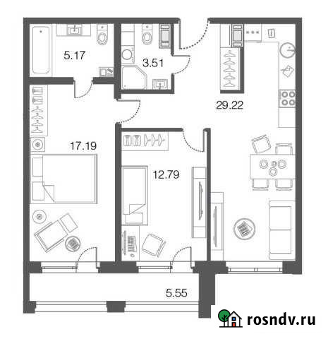 2-комнатная квартира, 67.9 м², 5/5 эт. на продажу в Сестрорецке Сестрорецк - изображение 1