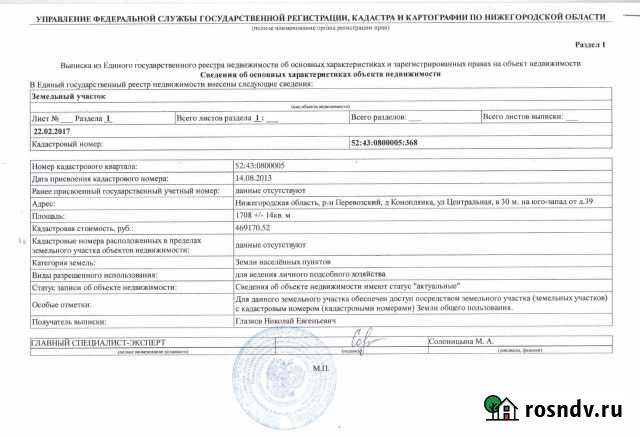 Участок ИЖС 17 сот. на продажу в Перевозе Перевоз - изображение 1