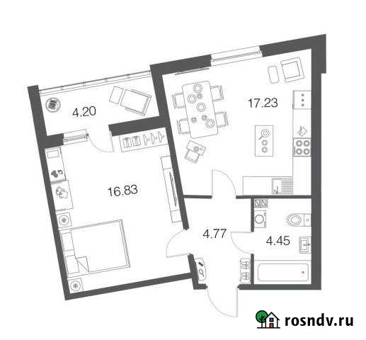 1-комнатная квартира, 43.3 м², 2/4 эт. на продажу в Токсово Токсово - изображение 1