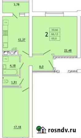 2-комнатная квартира, 69.6 м², 8/10 эт. на продажу в Смоленске Смоленск