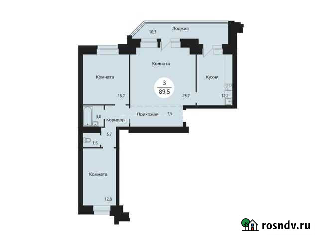 3-комнатная квартира, 90 м², 3/10 эт. на продажу в Красноярске Красноярск - изображение 1