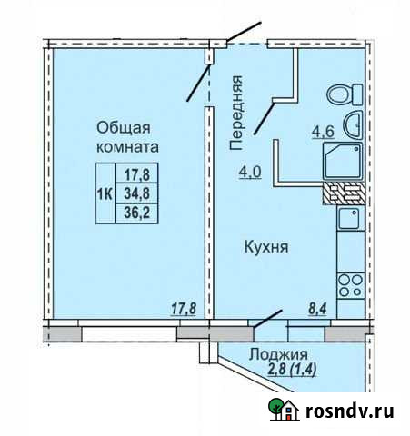 1-комнатная квартира, 36 м², 8/17 эт. на продажу в Барнауле Барнаул - изображение 1