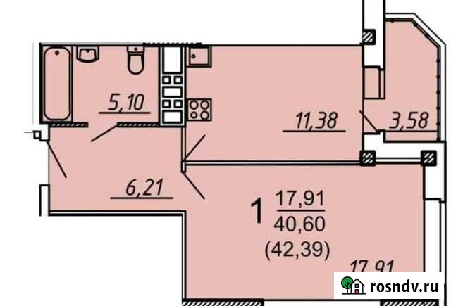 1-комнатная квартира, 42 м², 4/17 эт. на продажу в Брянске Брянск - изображение 1