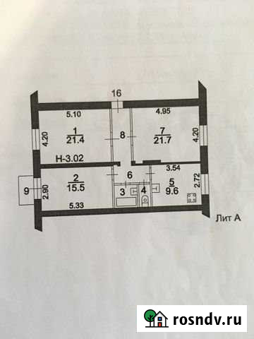 Комната 21.4 м² в 3-ком. кв., 2/2 эт. на продажу в Сергиевом Посаде Сергиев Посад - изображение 1
