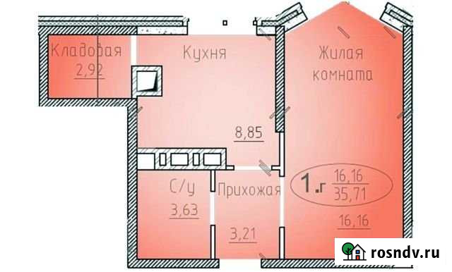 1-комнатная квартира, 32.9 м², 4/9 эт. на продажу в Энеме Энем - изображение 1