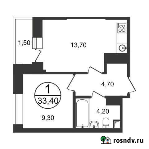 1-комнатная квартира, 33.4 м², 7/18 эт. на продажу в Люберцах Люберцы - изображение 1