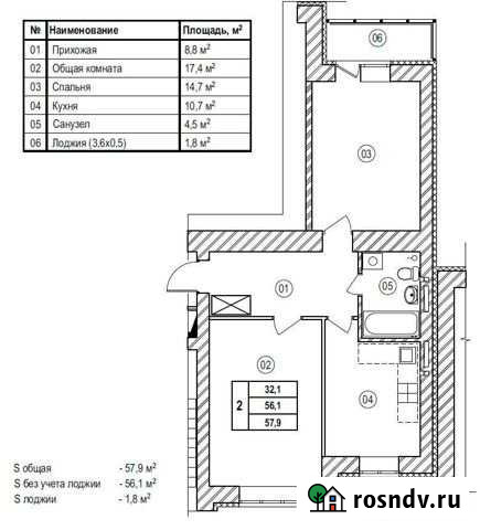 2-комнатная квартира, 58 м², 10/14 эт. на продажу в Кемерово Кемерово - изображение 1
