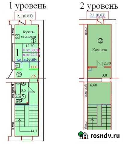 1-комнатная квартира, 54 м², 5/6 эт. на продажу в Вологде Вологда - изображение 1